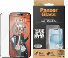 PanzerGlass™ | Ultra-Wide Fit - Skjermbeskytter til mobiltelefoner - Krystallklar | Apple iPhone 15 Plus