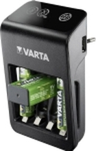 Varta LCD Plug Charger+ - 4 t batterilader / strømadapter - (for 4xAA/AAA, 1x9V) 4 x AA-type - NiMH - 2100 mAh (USB)