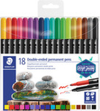 Staedtler Twin-tip permanent 3,0 mm ass. farver - (18 stk.)