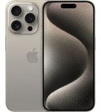Apple iPhone 15 Pro - 5G smartphone - dobbelt-SIM / Internminne 128 GB - OLED-display - 6.1 - 2556 x 1179 piksler (120 Hz) - 3x bakkamera 48 MP, 12 MP, 12 MP - front camera 12 MP - naturlig titan