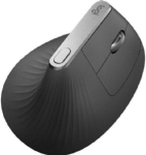 Logitech MX Vertical - Vertikal mus - ergonomisk - optisk - 6 knapper - trådløs, kablet - Bluetooth, 2.4 GHz - USB trådløs mottaker - grafitt