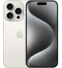 Apple iPhone 15 Pro - 5G smartphone - dobbelt-SIM / Internminne 256 GB - OLED-display - 6.1 - 2556 x 1179 piksler (120 Hz) - 3x bakkamera 48 MP, 12 MP, 12 MP - front camera 12 MP - hvit titan