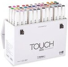 Touch Brush Marker 48stk i gaveæske, pensel + medium kantet spids