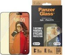 PanzerGlass™ | Ultra-Wide Fit - Skjermbeskyttelse for mobiltelefon - EyeCare Protection | Apple iPhone 15 Pro