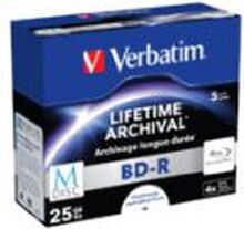 Verbatim M-Disc - 5 x BD-R - 25 GB 4x - blekkstråleskrivbar overflate - CD-eske