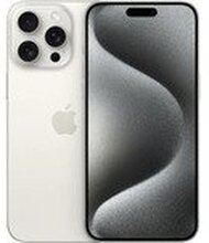 Apple iPhone 15 Pro Max - 5G smartphone - dobbelt-SIM / Internminne 256 GB - OLED-display - 6.7 - 2796 x 1290 pixels (120 Hz) - 3x bakkamera 48 MP, 12 MP, 12 MP - front camera 12 MP - hvit titan