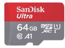 SanDisk Ultra - Flashminnekort (microSDXC til SD-adapter inkludert) - 64 GB - A1 / UHS Class 1 / Class10 - microSDXC UHS-I