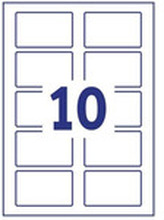 Avery Name Badge - Polypropylen (PP) - hvit - 50 x 80 mm 200 stk (20 ark x 10) etiketter til navneplater