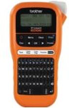 Brother P-Touch PT-E110 - Etikettmaker - S/H - termotransfer - Rull (1,2 cm) - 180 dpi - inntil 20 mm/sek - kutter - 2-linjers utskrift - svart, oransje