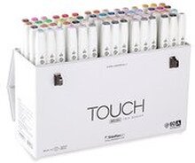 Touch Brush Marker 60stk i gaveæske, pensel + medium kantet spids