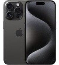 Apple iPhone 15 Pro - 5G smartphone - dobbelt-SIM / Internminne 256 GB - OLED-display - 6.1 - 2556 x 1179 piksler (120 Hz) - 3x bakkamera 48 MP, 12 MP, 12 MP - front camera 12 MP - svart titan