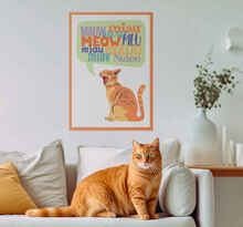 Poster van kattengeluid "miauw"
