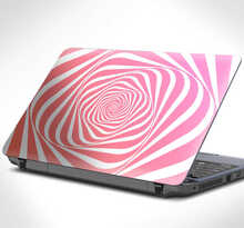 Laptopsticker roze spiraal