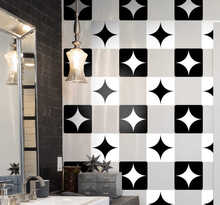 Tegelsticker badkamer zwart wit met sterren