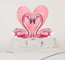Muurdecoratie sticker flamingo hart