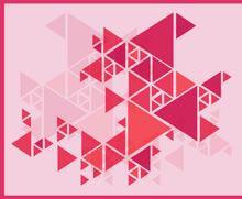 Vinyl tapijt moderne driehoeken roze