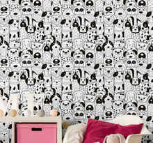 Honden patroon slaapkamer behang