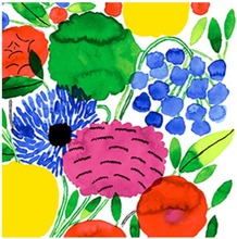 Marimekko Servett Sitruunapuu blommor 33 cm