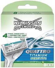 Wilkinson Sword Quattro Titanium Sensitive Razor Blades 8pcs