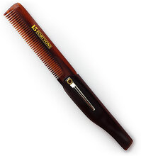 Pocket Folding Comb W/ Clip Beauty MEN Beard & Mustache Beard Combs Brun 1541 Of London*Betinget Tilbud