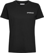 2Nd Pure Logo Tops T-shirts & Tops Short-sleeved Black 2NDDAY
