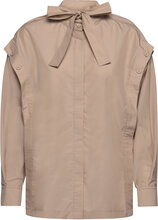 Ls Cotton Poplin Tie-Nk Boxy Shirt Tops Blouses Long-sleeved Beige 3.1 Phillip Lim
