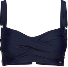 Capri,Twisted Soft Bra Swimwear Bikinis Bikini Tops Wired Bikinitops Blue Abecita