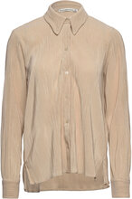 Anf Womens Wovens Tops Shirts Long-sleeved Beige Abercrombie & Fitch