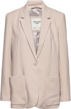 Anf Womens Outerwear Blazers Single Breasted Blazers Beige Abercrombie & Fitch