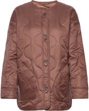 Anf Womens Outerwear Kviltad Jacka Brown Abercrombie & Fitch