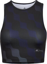 Adidas X Marimekko Train Icons Print Tank Top Crop Tops Sleeveless Crop Tops Svart Adidas Performance*Betinget Tilbud