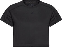 Aeroready Train Essentials 3 Bar Logo Crop T-Shirt Crop Tops Short-sleeved Crop Tops Svart Adidas Performance*Betinget Tilbud
