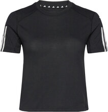 Train Essentials Train Cotton 3-Stripes Crop T-Shirt Sport Crop Tops Short-sleeved Crop Tops Black Adidas Performance