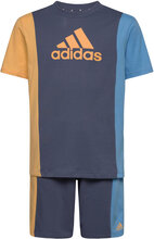 Essentials Colorblock Tee Set Kids Sets Sets With Short-sleeved T-shirt Blue Adidas Performance