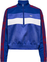 Blocked Suede Half Zip Sweatshirt With Tape Detail Sweat-shirt Genser Blå Adidas Originals*Betinget Tilbud