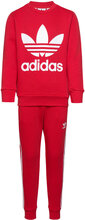 Adicolor Crew Set Sets Tracksuits Rød Adidas Originals*Betinget Tilbud