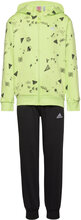 Brand Love Hooded Tracksuit Kids Sets Tracksuits Grønn Adidas Sportswear*Betinget Tilbud