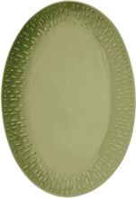 Confetti Oval Dish W/Relief 1 Pcs. Giftbox Home Tableware Serving Dishes Serving Platters Green Aida
