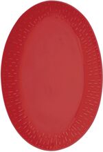 Confetti Oval Dish W/Relief 1 Pcs. Giftbox Home Tableware Serving Dishes Serving Platters Red Aida
