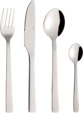 Raw Cutlery Mirror Polish - 16 Pcs Home Tableware Cutlery Cutlery Set Sølv Aida*Betinget Tilbud