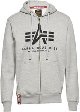 Basic Zip Hoody Hettegenser Genser Grå Alpha Industries*Betinget Tilbud