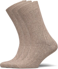 Supreme Sock 3-Pack Underwear Socks Regular Socks Beige Amanda Christensen