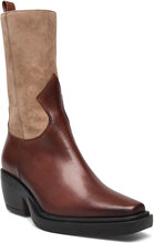 Western 2 Leathers Shoes Boots Ankle Boots Ankle Boots With Heel Brown Apair