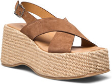 Rattan Sandal Shoes Summer Shoes Platform Sandals Beige Apair*Betinget Tilbud