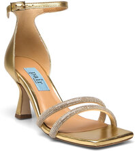 Square Party Designers Heels Heeled Sandals Gold Apair