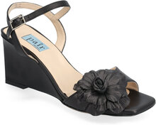 Zeppa Flower Designers Heels Wedges Black Apair