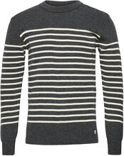 Striped Mariner Sweater "Molène" Strikkegenser M. Rund Krage Grå Armor Lux*Betinget Tilbud
