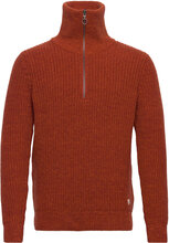 Sweater Zip-Up Collar Héritage Knitwear Half Zip Pullover Oransje Armor Lux*Betinget Tilbud