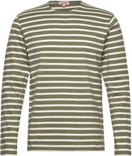 Striped Breton Shirt Héritage Tops T-Langærmet Skjorte Khaki Green Armor Lux