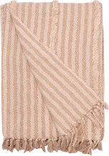 Throw, Stripe/Tufted Home Textiles Cushions & Blankets Blankets & Throws Pink Au Maison